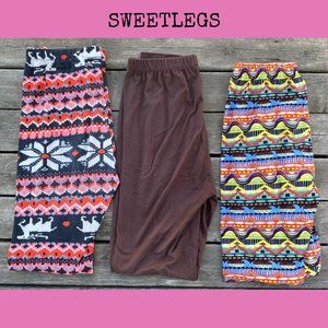 Sweetlegs Leggings One Size (6-14) Set of 3
